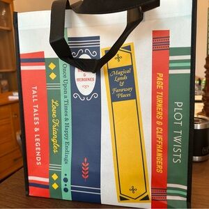 Galison Colorful Book-Themed Reusable Tote Bag